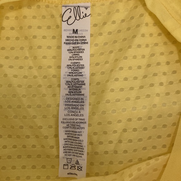 NWT Ellie “Celandine”  workout tank top, yellow mesh, women’s size medium - Picture 9 of 11